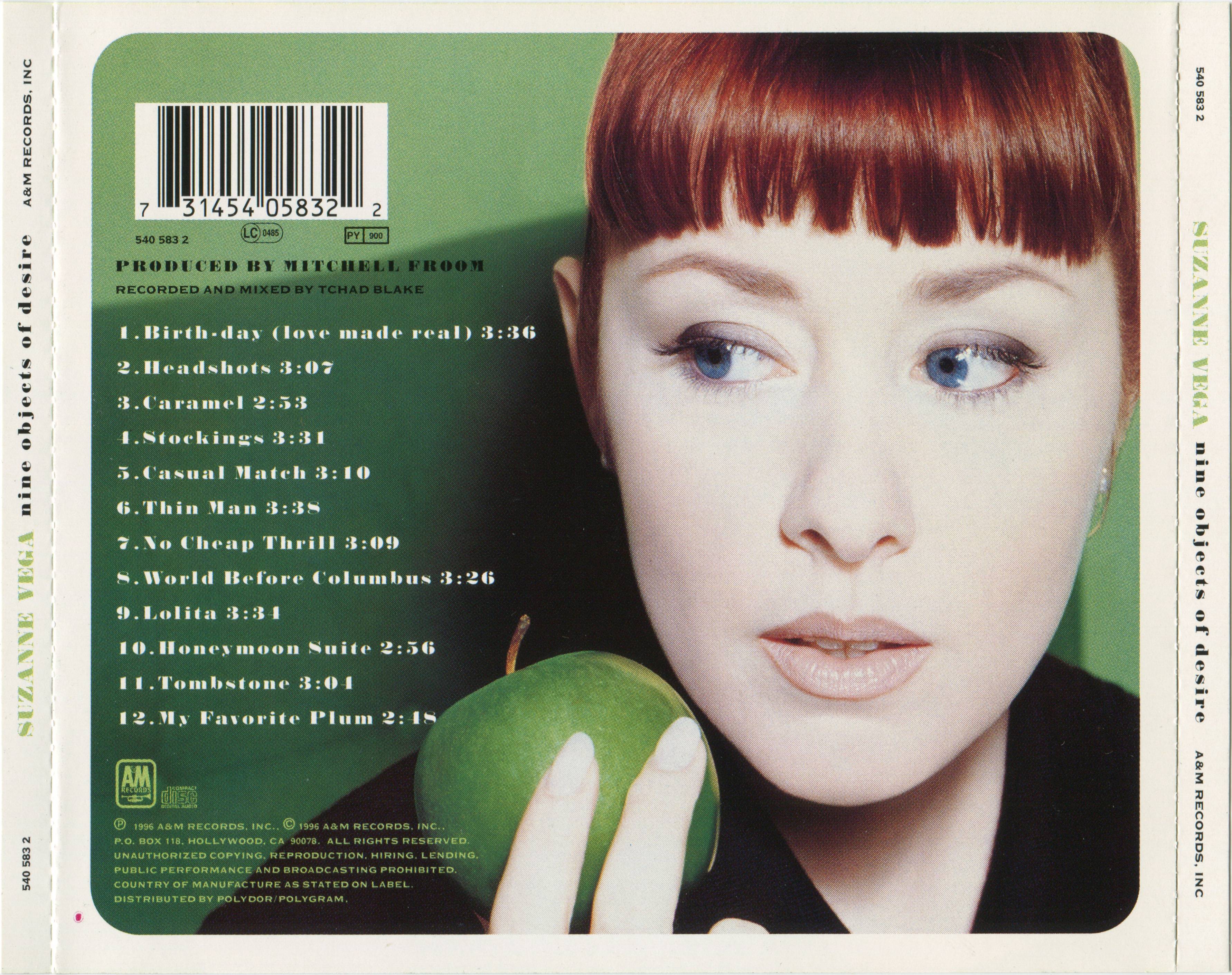 Suzanne Vega  Nine Objects Of Desire : Back
